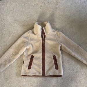 Patagonia Cream Teddy Jacket with Brown Trim